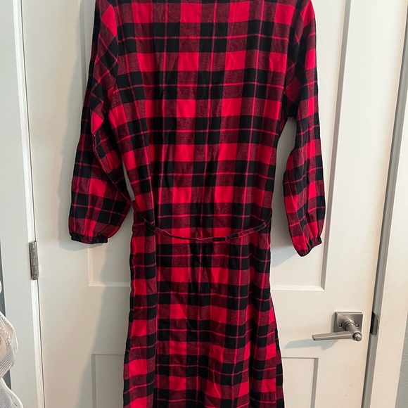 Red and Black Plaid Long Sleeve Dress Matching Family Outfit - Picture 5 of 5